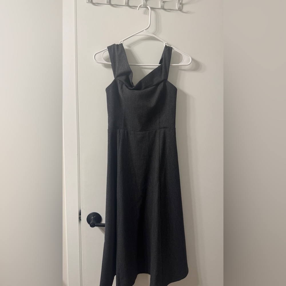 Aritzia Dark Gray One Shoulder Dress
